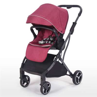 Lightweight Stroller with 5-Point Safety System, Adjustable backrest reclining angles baby carriage Easy One Hand Fold