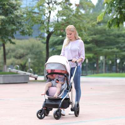 2019 New portable 3 in 1Aluminum Alloy Frame  4  wheel high landscape baby twin stroller foldable kids pram pushchair en1888